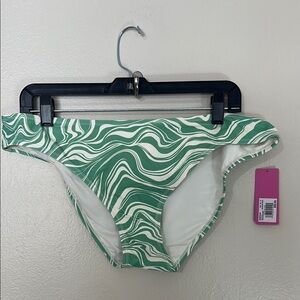 NEW Ninety Nine Degrees Green and White Swirl Bikini‎ Bottom